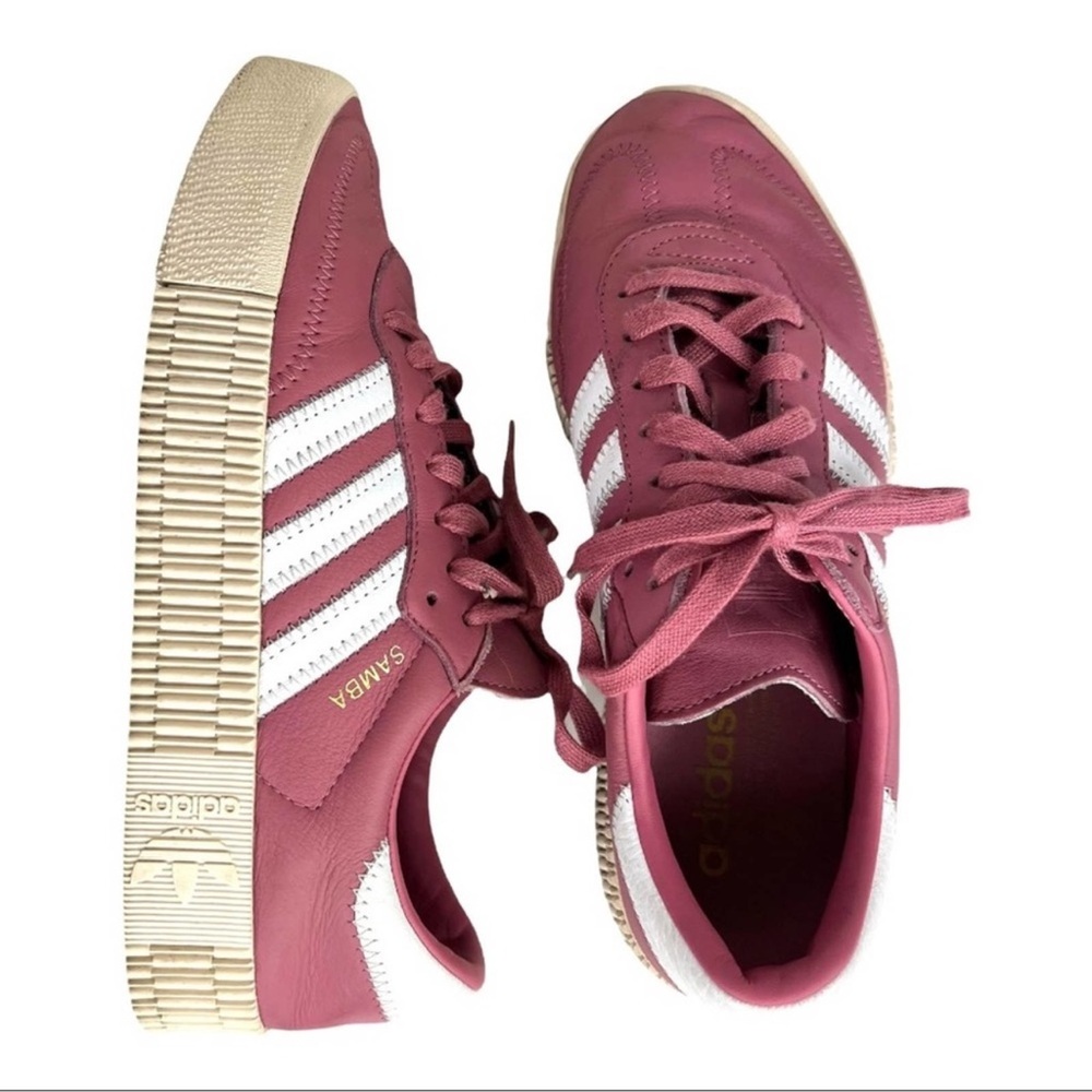 Adidas Originals Sambarose Trainers - Pink/Maroon Size 8